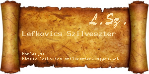 Lefkovics Szilveszter névjegykártya